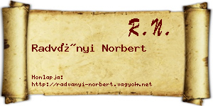 Radványi Norbert névjegykártya