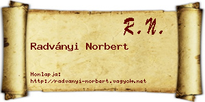 Radványi Norbert névjegykártya