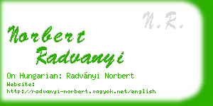 norbert radvanyi business card